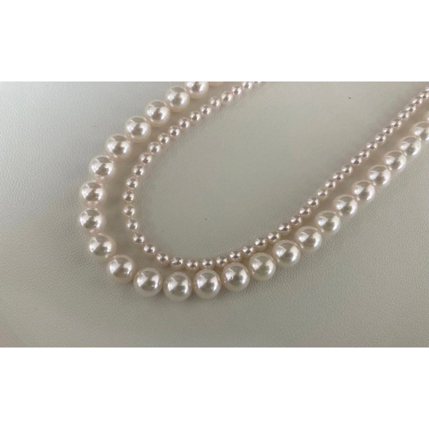 Japanese Akoya White Pearl Double Strand Necklace