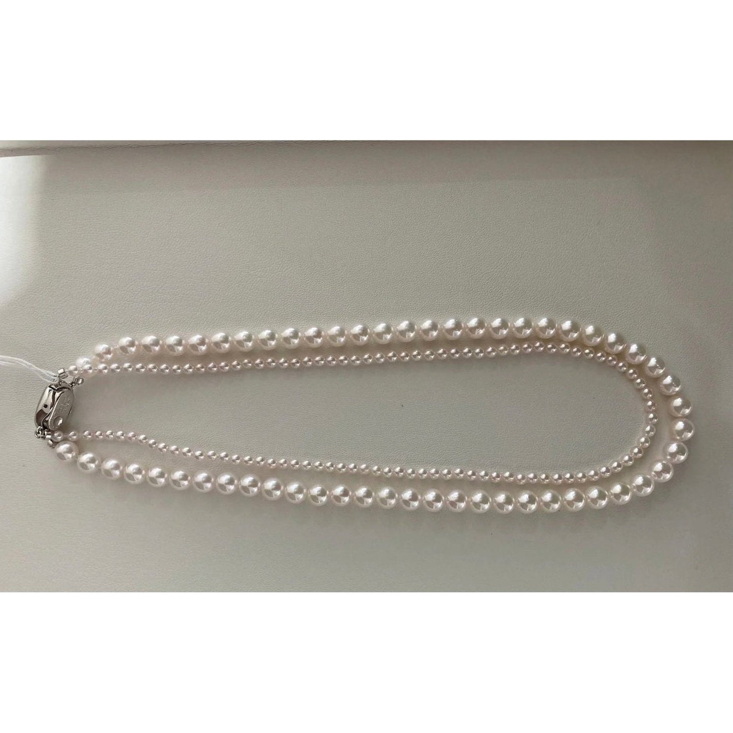 Japanese Akoya White Pearl Double Strand Necklace