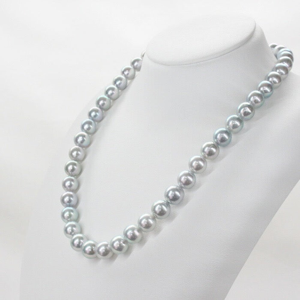 9-9.5mm Natural Blue Akoya Pearl Necklace