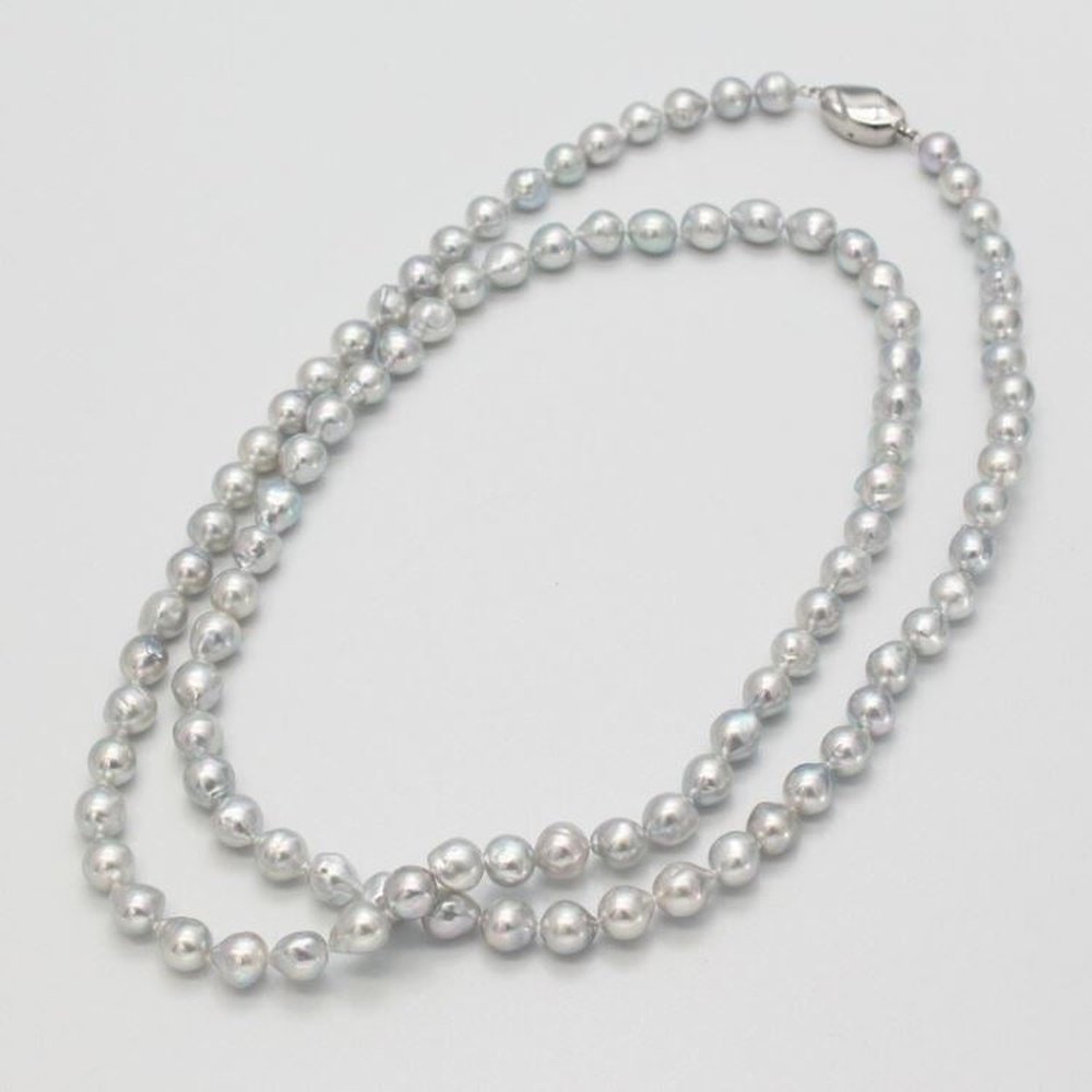 7-7.5 Opera Length Japanese Akoya Baroque Pearl Necklace